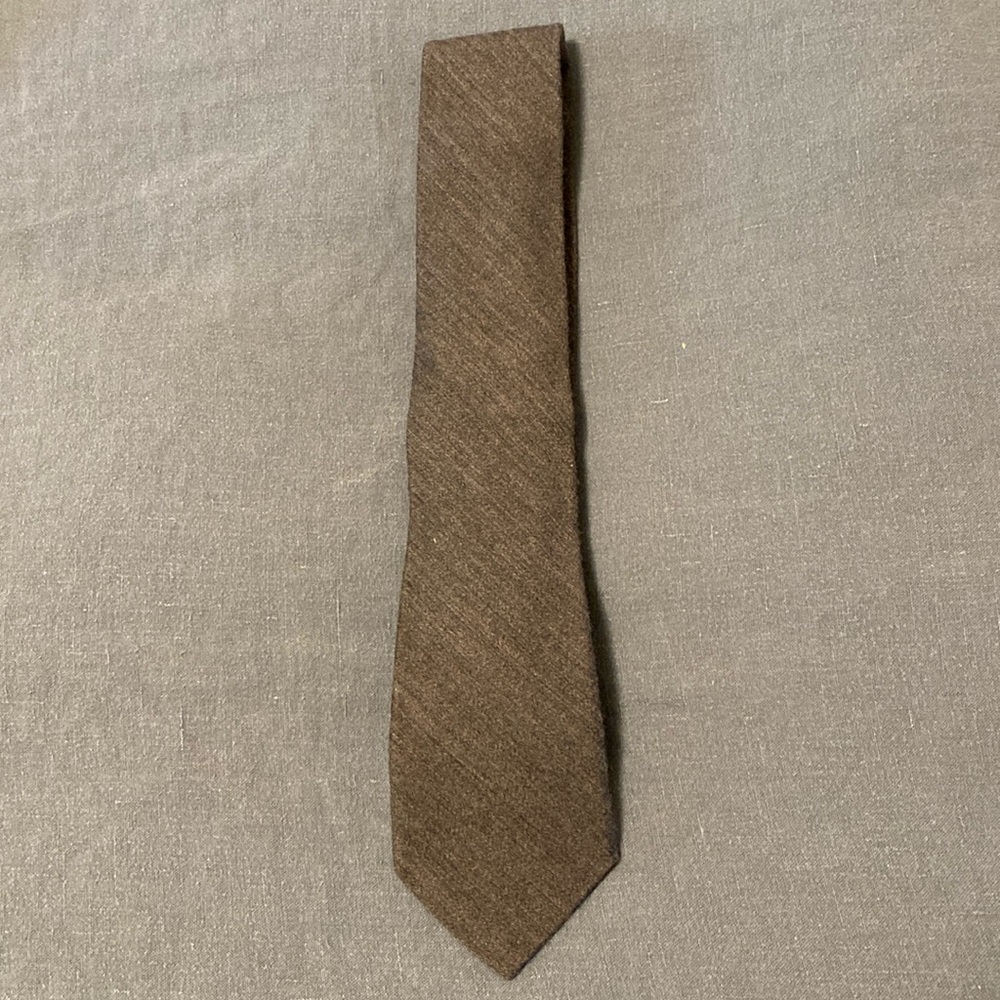 Collared Greens charcoal gray wool/silk tie Made in USA